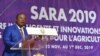 Kobenan Kouassi Adjoumani, alors ministre de l'Agriculture et du Développement rural, prononce un discours à Abidjan le 22 novembre 2019.