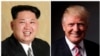 Wasu hotunan shugaba Trump na Amurka (Dama) da shugaba Kim na Korea ta Arewa (Hagu) da aka hada