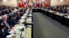 Defense Secretary Ash Carter, top center, hosts the Global Coalition to Counter IS Meeting at Joint Base Andrews, Maryland, outside Washington, D.C., July 20, 2016.