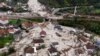 An aerial view shows the area destroyed by a landslide in Donja Jablanica, Bosnia, Oct. 5, 2024. 