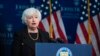 Menteri Keuangan Janet Yellen berbicara tentang hubungan ekonomi AS-China di Johns Hopkins University School of Advanced International Studies, Washington, 20 April 2023. (AP/Manuel Balce Ceneta)