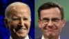 Presiden AS Joe Biden (kiri) dan Perdana Menteri Swedia Ulf Kristersson dalam foto kombinasi yang dibuat 1 Juli 2023. (Foto: Andrew Caballero-Reynolds dan John Thys)